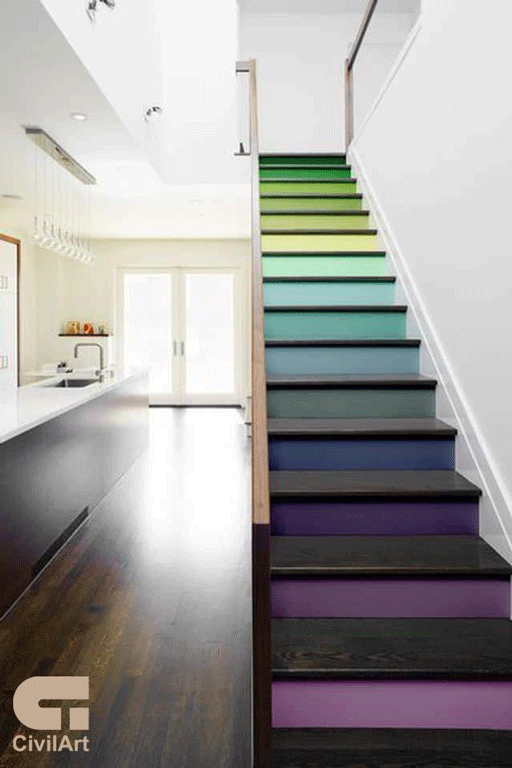 رنگ-آمیزی-رنگین-کمال-راه-پله-ها